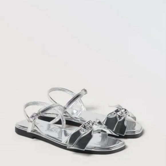 Zara Girls' Mirrored Bow Sandals (NWT) - Picture 5 of 6